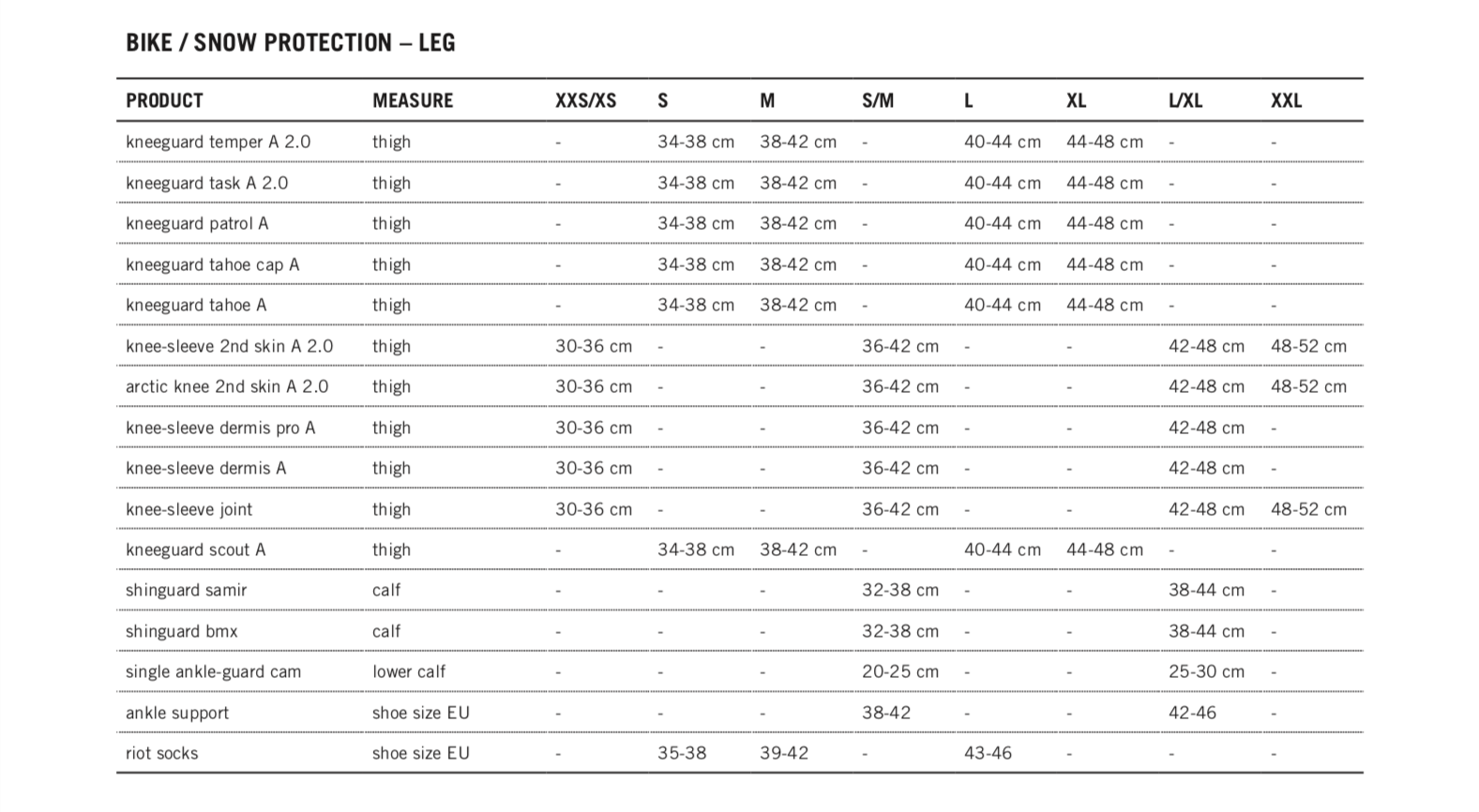 Transition bikes size chart online