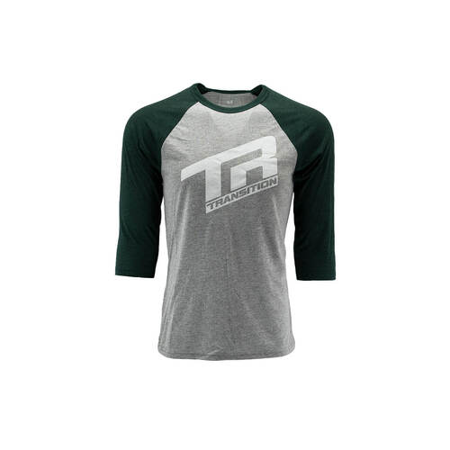 Transition T-Shirt - TR Logo 3/4  [Size: Small] [Colour: Grey/Deep Sea Green]